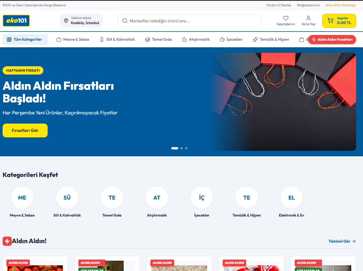 EkoMarket market teslimat sistemi