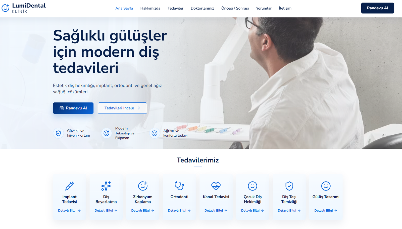 Lumi Dental Studio premium diş kliniği sitesi