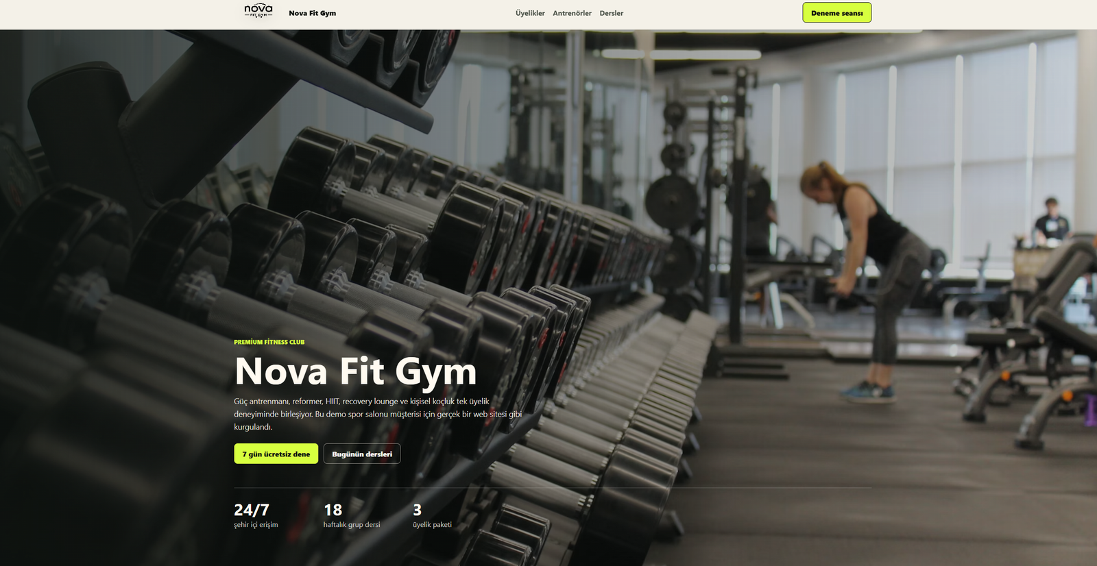 Nova Fit premium gym website featured case